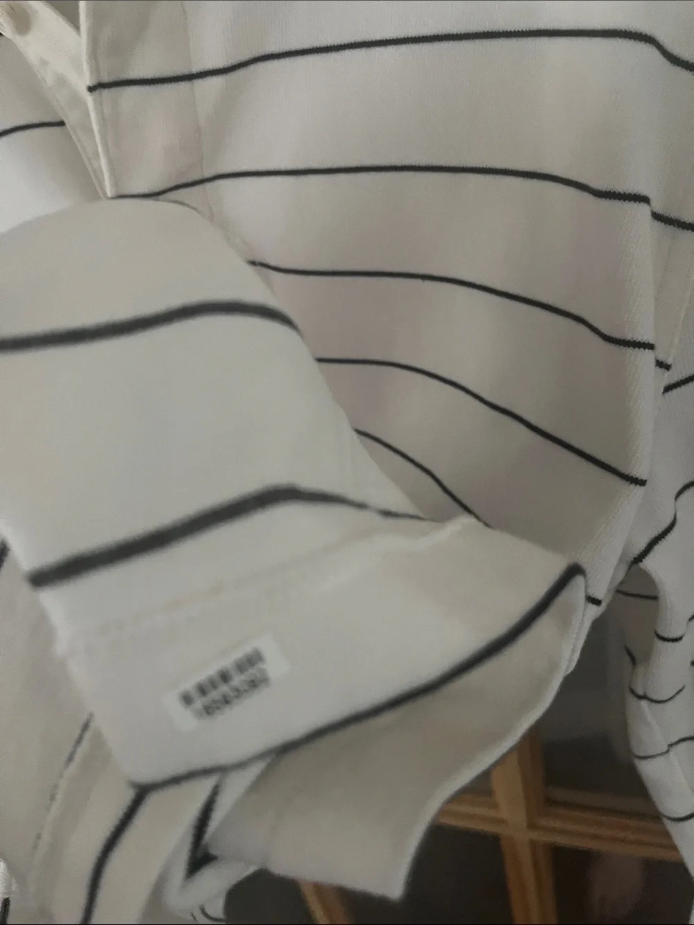 NWOT J. Crew Long sleeve cotton knit Rugby polo shirt mens, striped cream, black